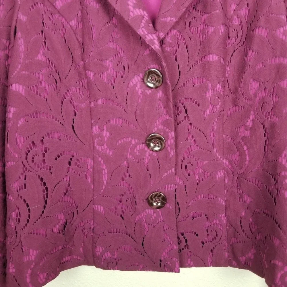 🌵Cabi| plumberry lace frolic jacket size 4 - Picture 3 of 8